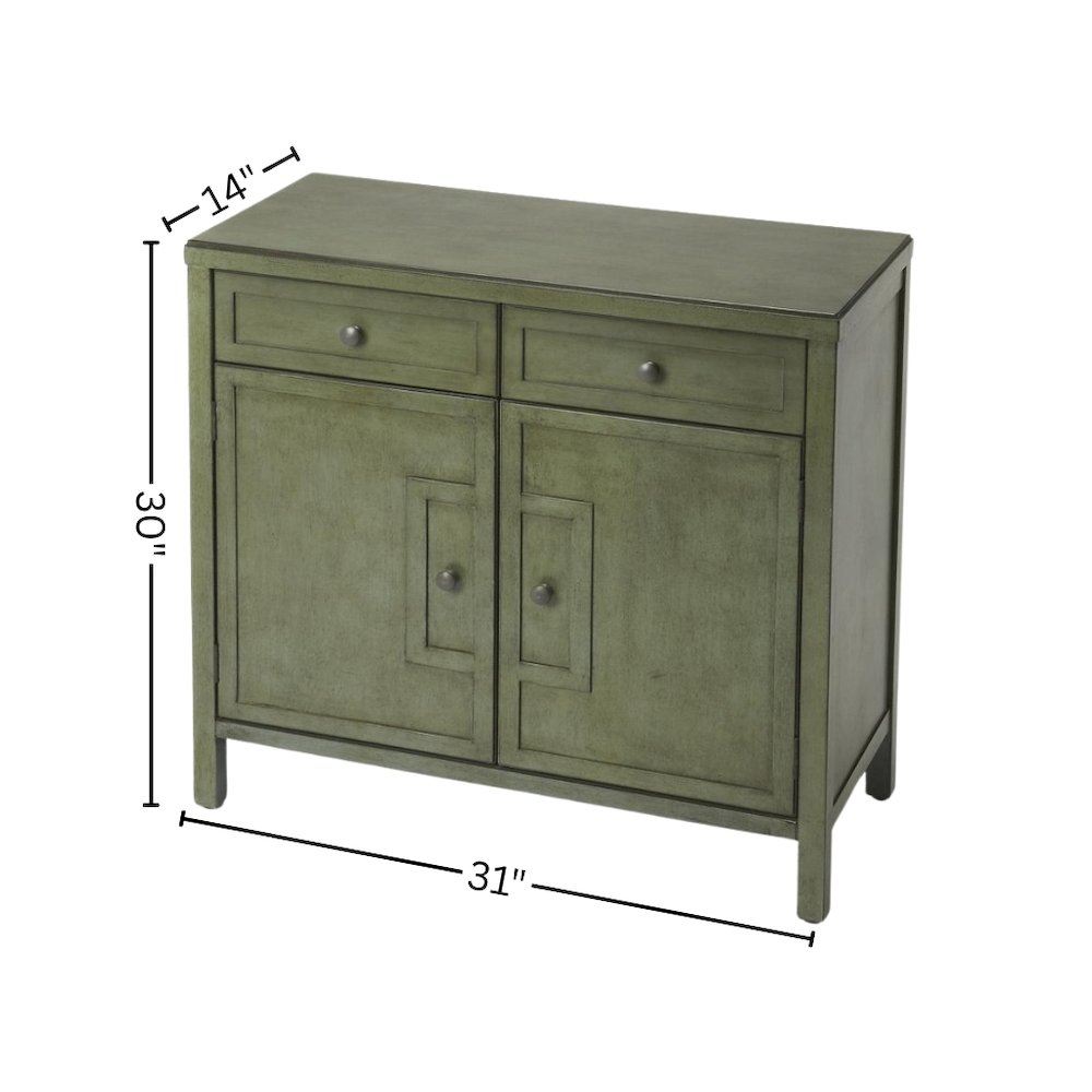 Green Accent Cabinet – Wood Cabinet for Bedroom or Living Room Décor