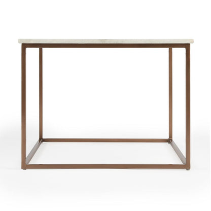 Holland Marble & Metal Coffee Table, Gold, White