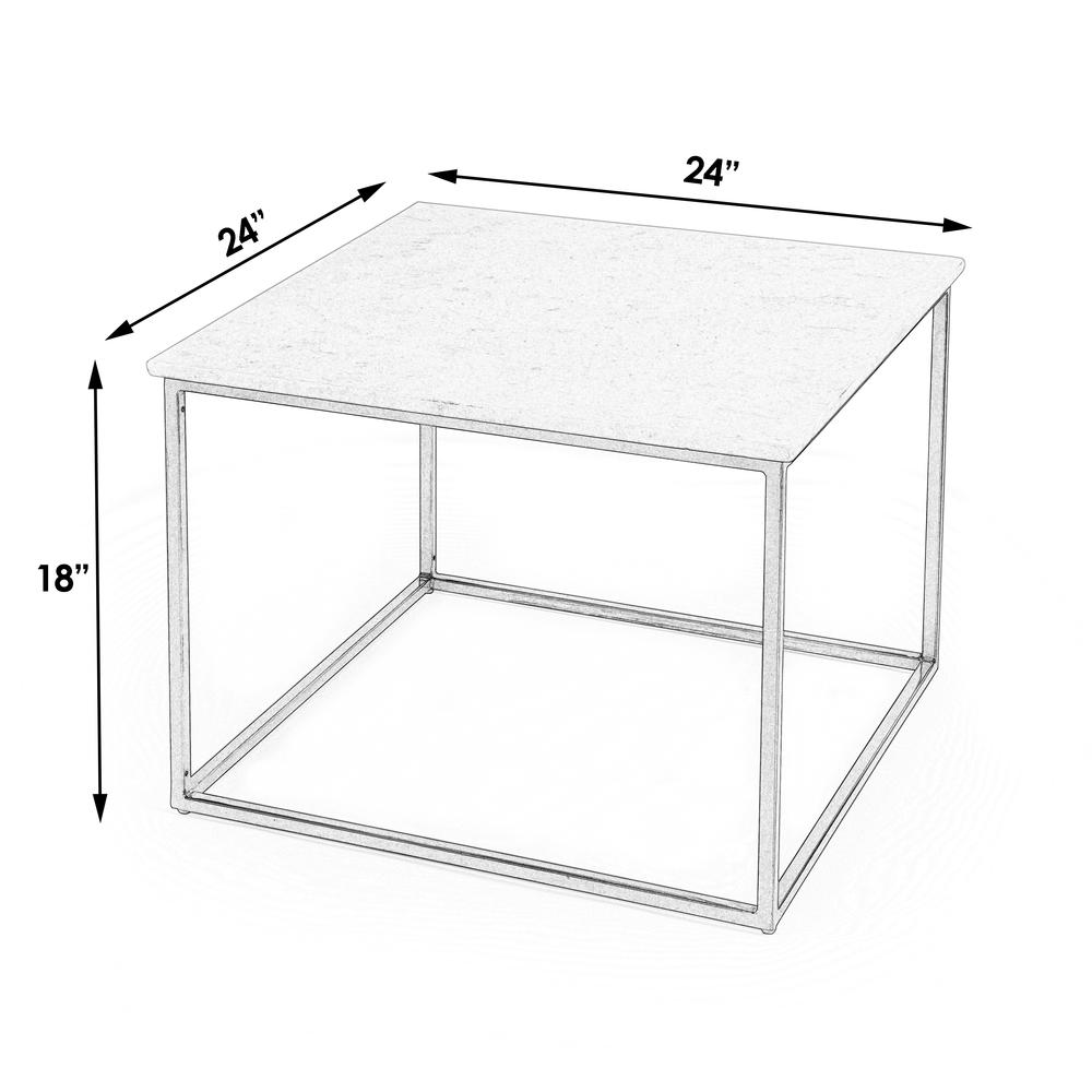 Holland Marble & Metal Coffee Table, Gold, White