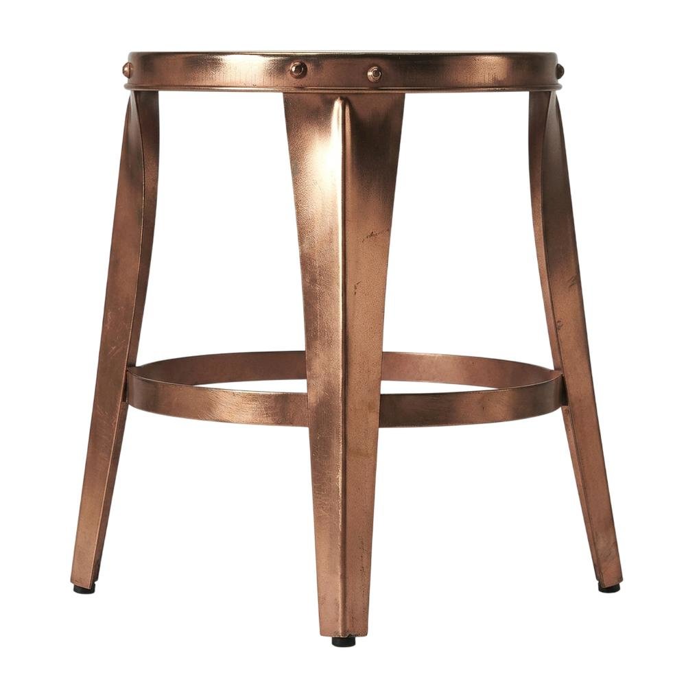 Backless Bar Stool with Round Seat, Industrial Counter Stool for Kitchen Bar