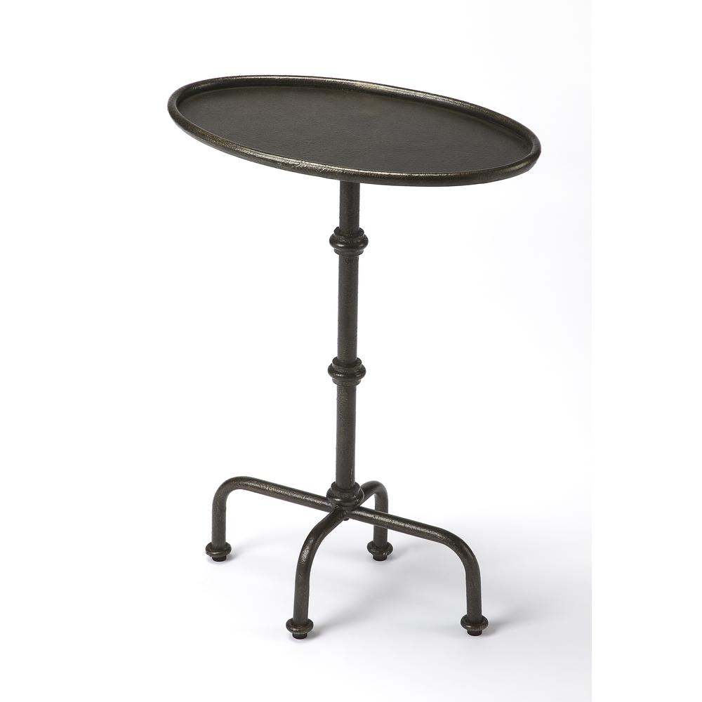 Kira Indoor 19.75 in. W Oval Metal Pedestal Table, Oil Rubbed Bronze