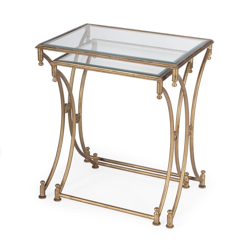 Beverly Antique Nesting Tables, Gold