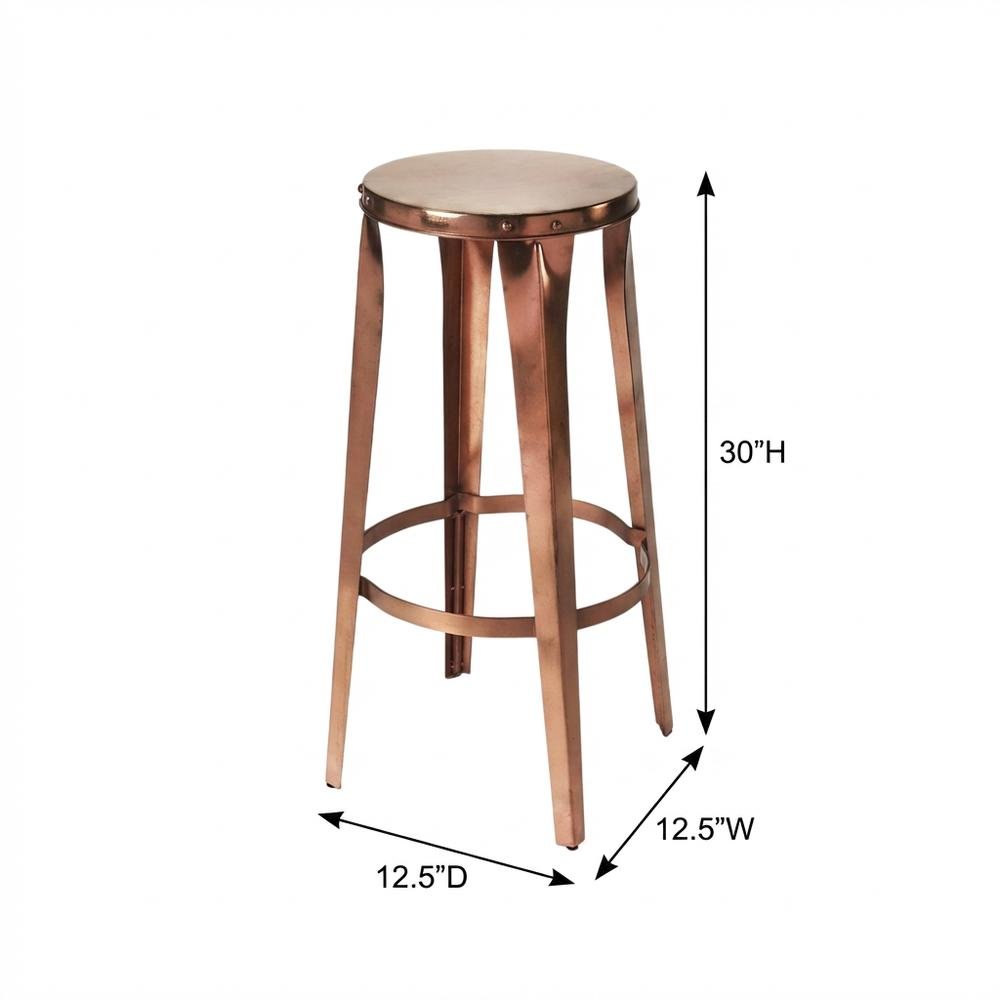 Backless Bar Stool with Round Seat, Industrial Counter Stool for Kitchen Bar