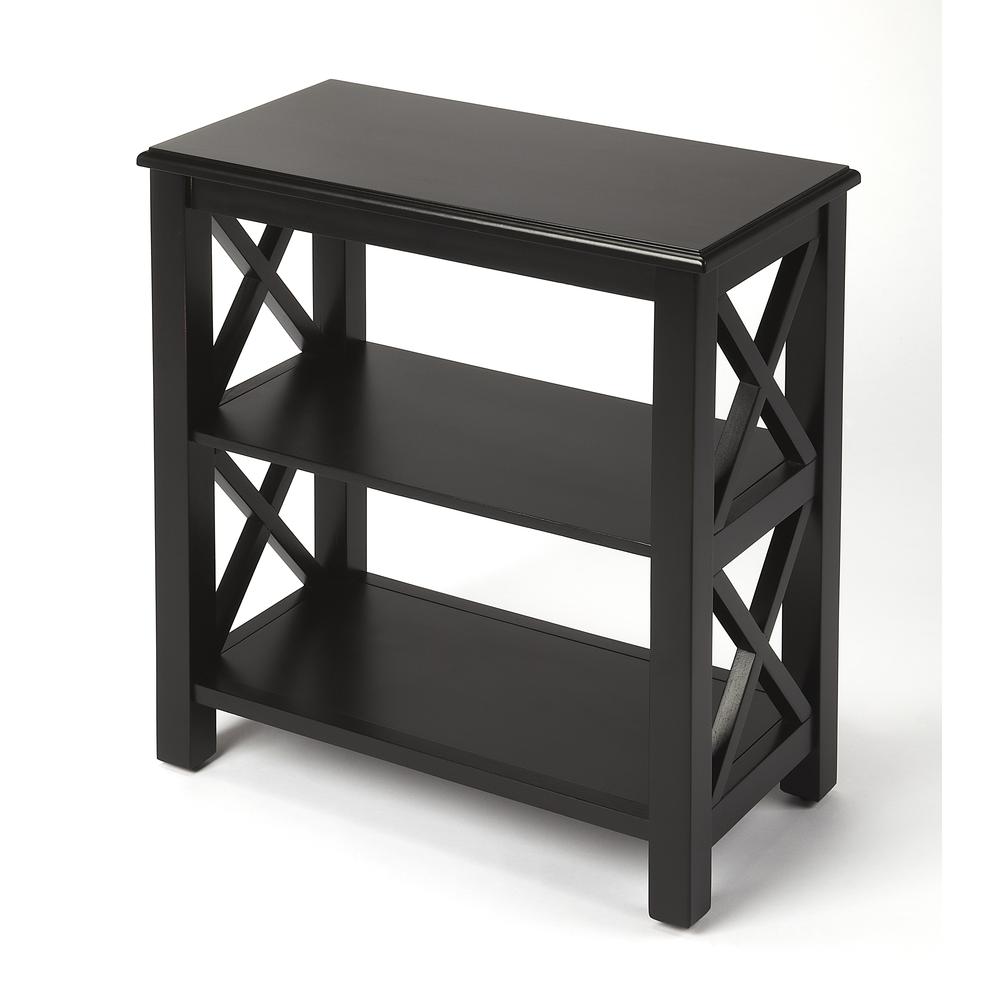Vance 2 Shelf 22"W Bookcase, Black