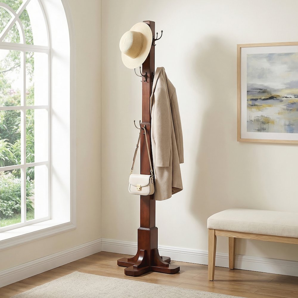 Webster Coat Rack/Tree, Medium Brown