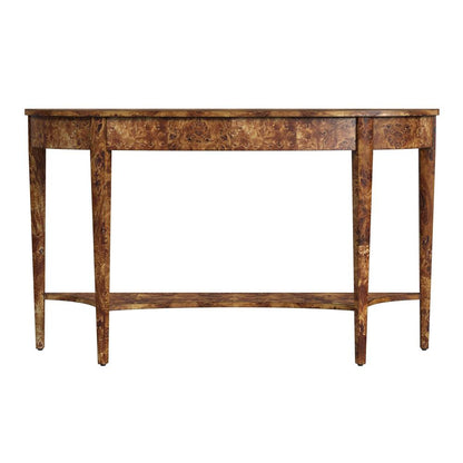 Astor 54"W Demilune Console Table, Light Brown