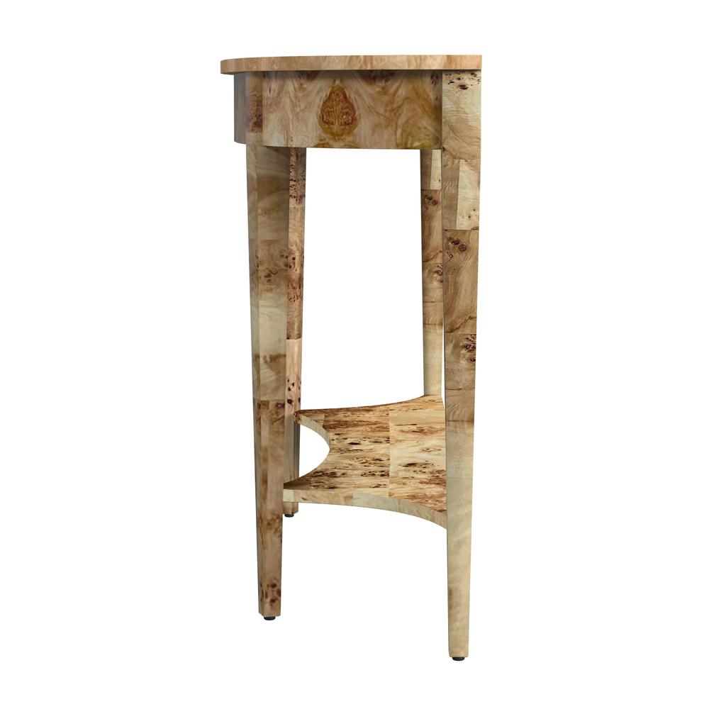 Astor 54"W Demilune Console Table, Light Brown