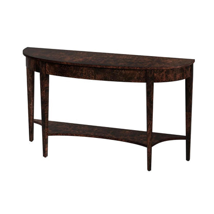 Astor 54"W Demilune Console Table, Dark Brown