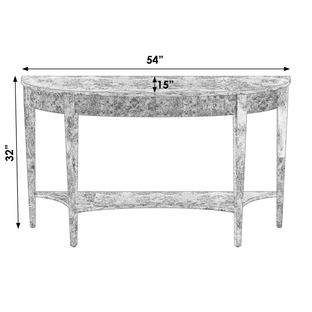 Astor 54"W Demilune Console Table, Dark Brown