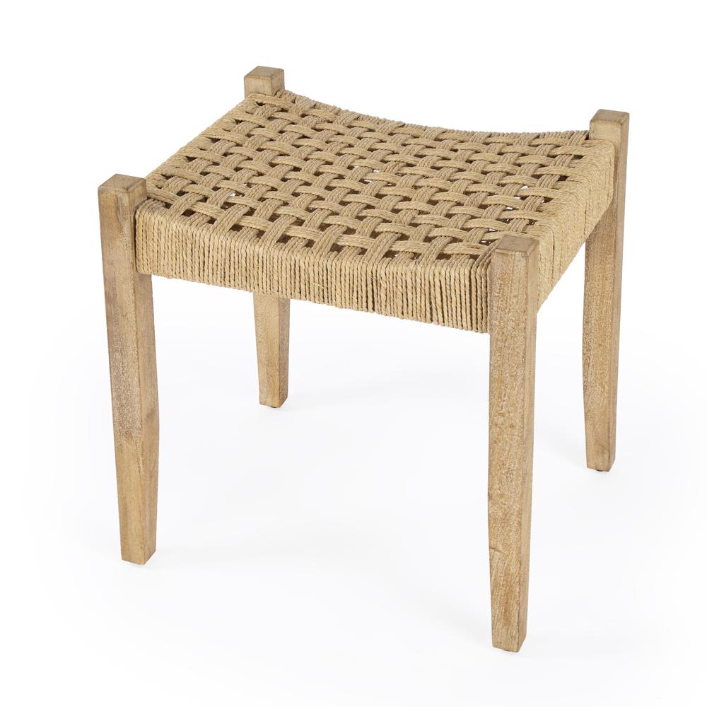 Garner Woven Jute Accent Stool, Natural