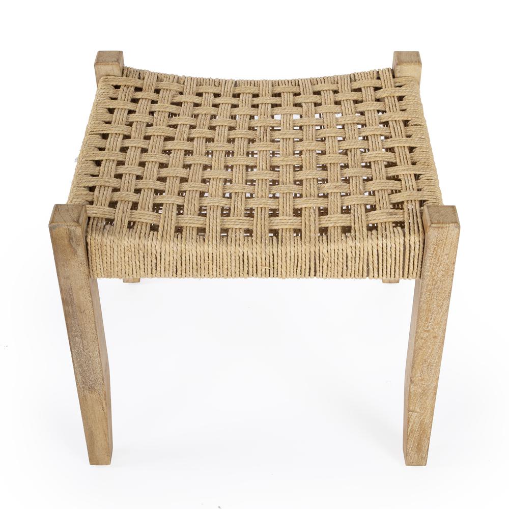 Garner Woven Jute Accent Stool, Natural