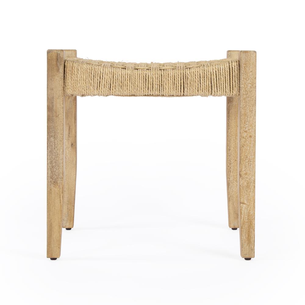 Garner Woven Jute Accent Stool, Natural
