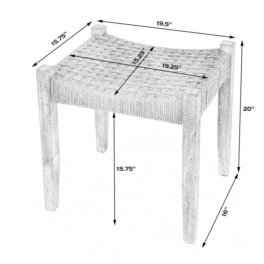 Garner Woven Jute Accent Stool, Natural