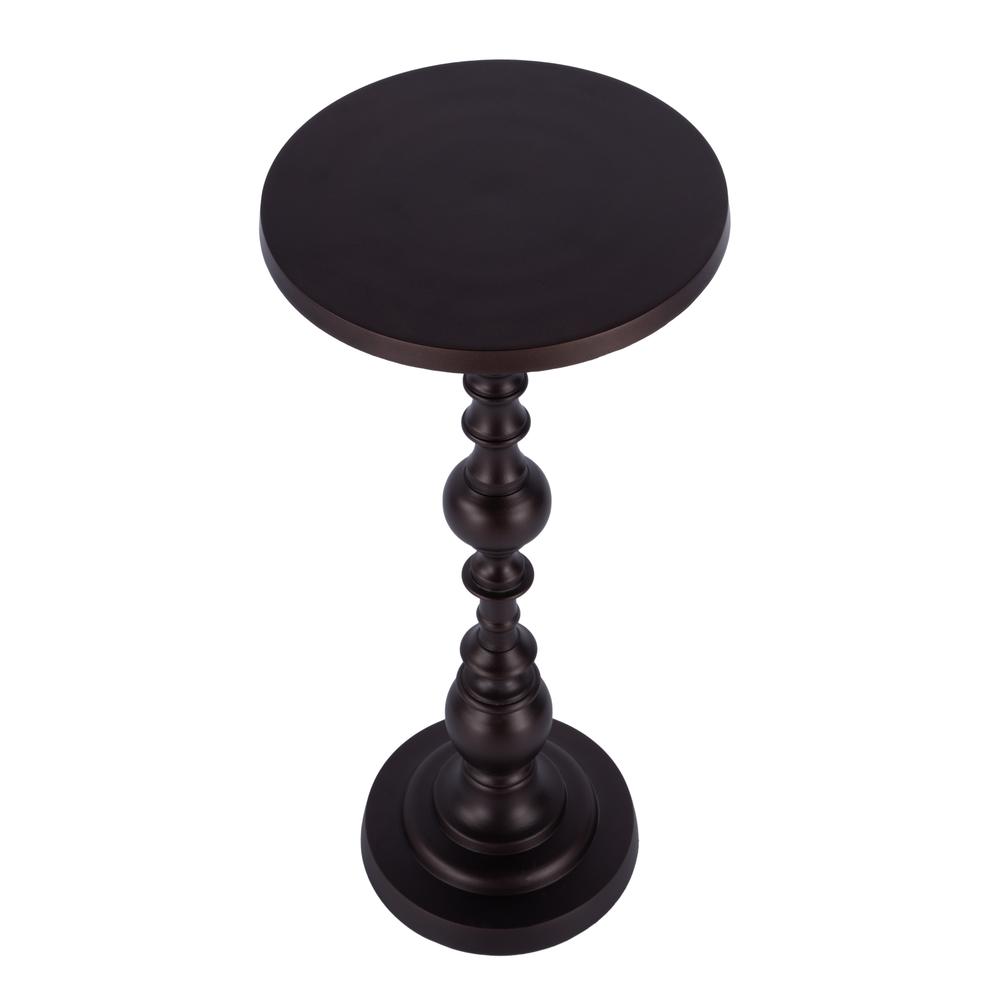Darien Outdoor Round Pedestal Side Table, Bronze