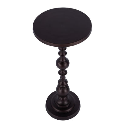 Darien Outdoor Round Pedestal Side Table, Bronze