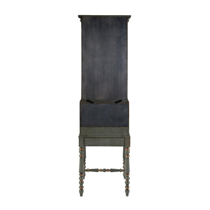 Newlark 20 in. W Rectangular Wood and Glass Secretary, Pastel Green