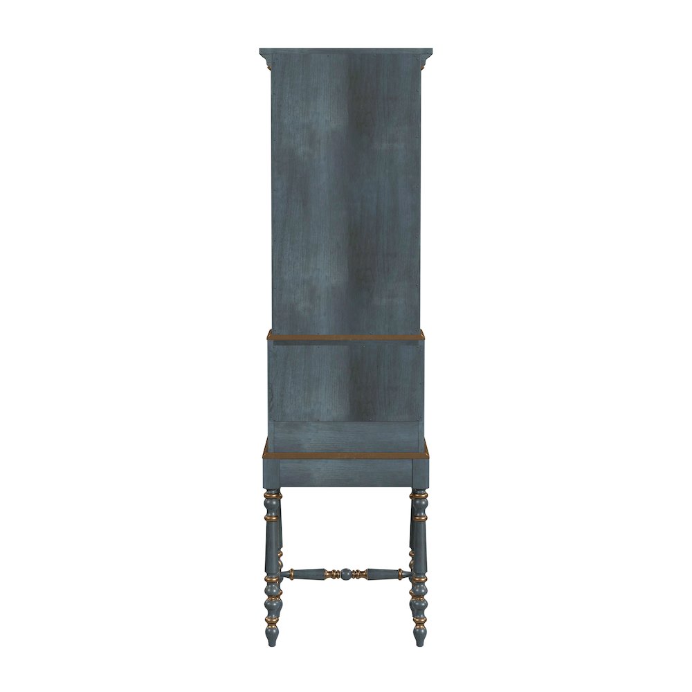 Newlark 20 in. W Rectangular Wood and Glass Secretary, Pastel Blue