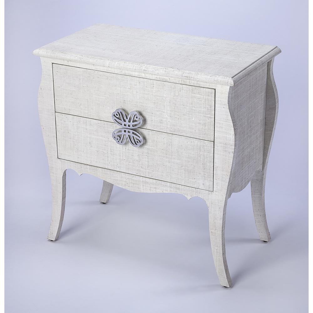 Felicia Raffia Accent Chest, Off-White