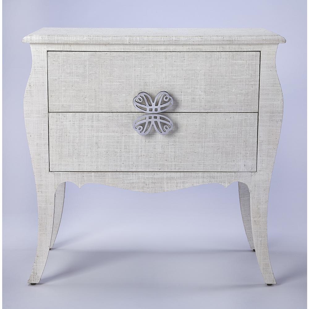Felicia Raffia Accent Chest, Off-White
