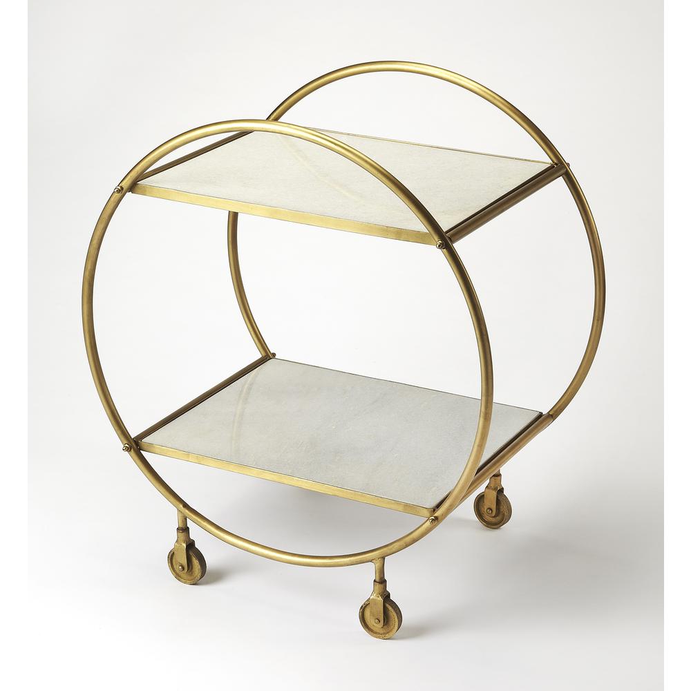 Orian Marble & Metal Bar Cart, Multi-Color