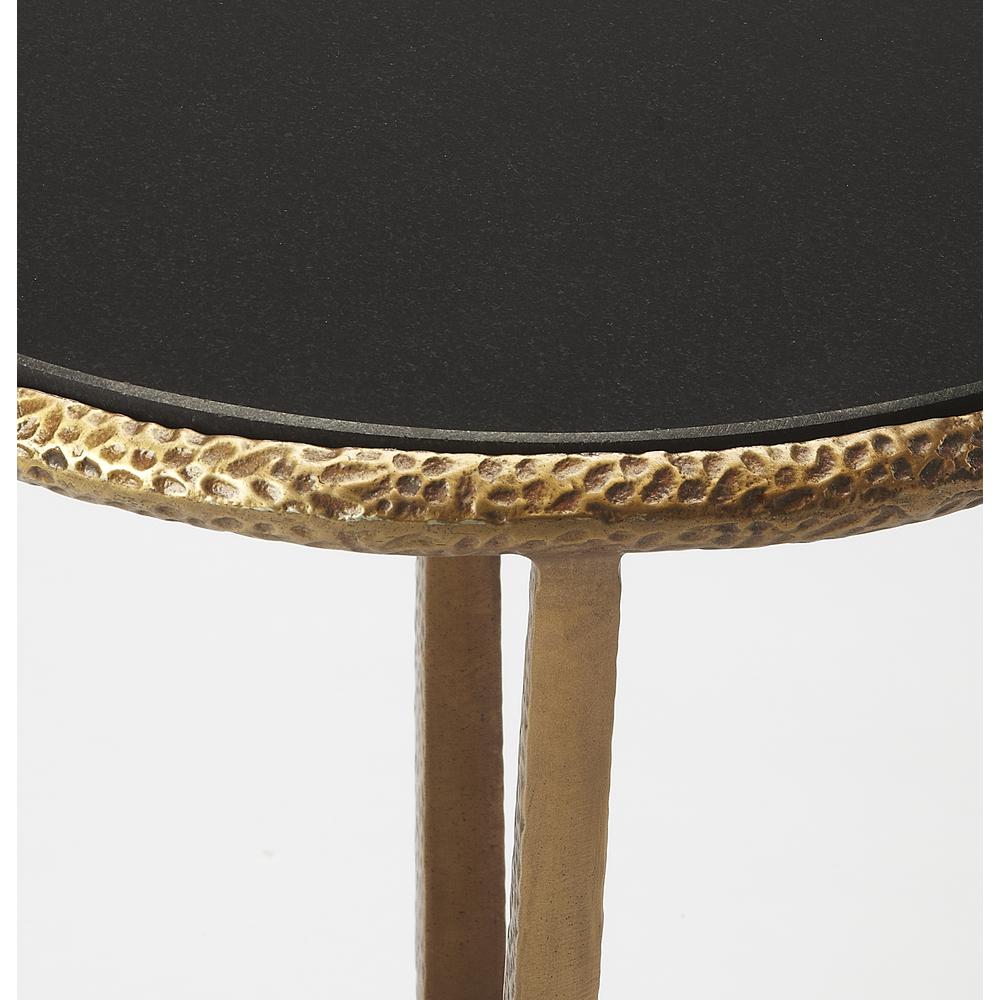 Flavio Metal & Stone Side Table, Multi-Color