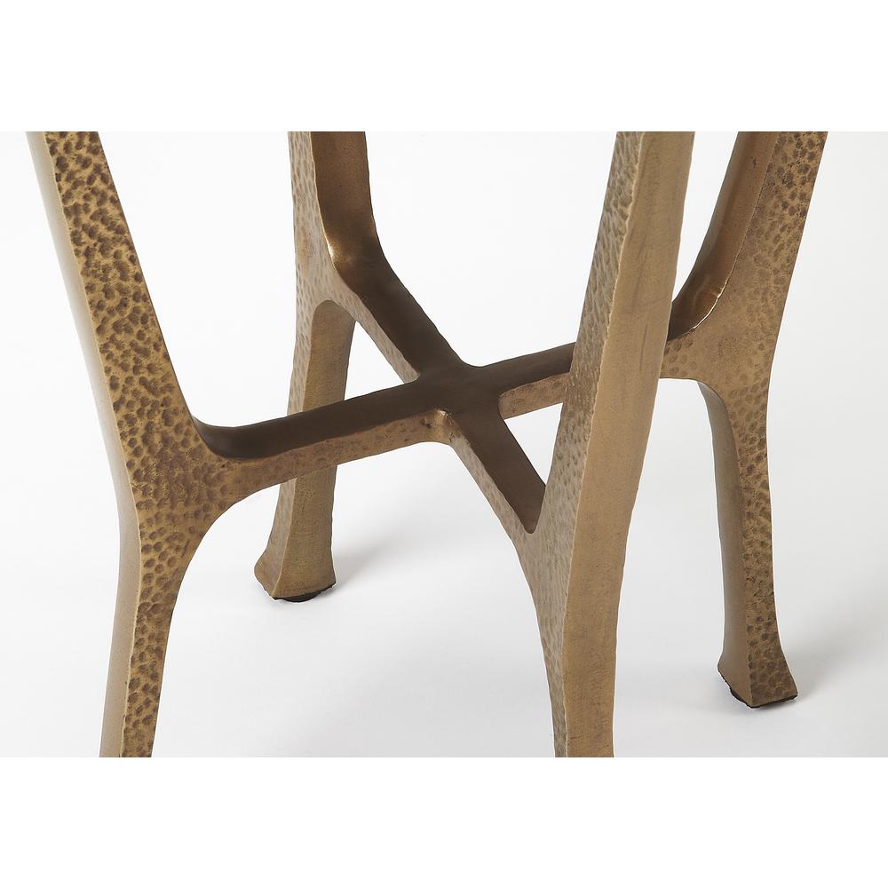 Flavio Metal & Stone Side Table, Multi-Color