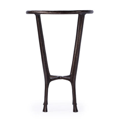 Lania Outdoor Marble Side Table, Bronze