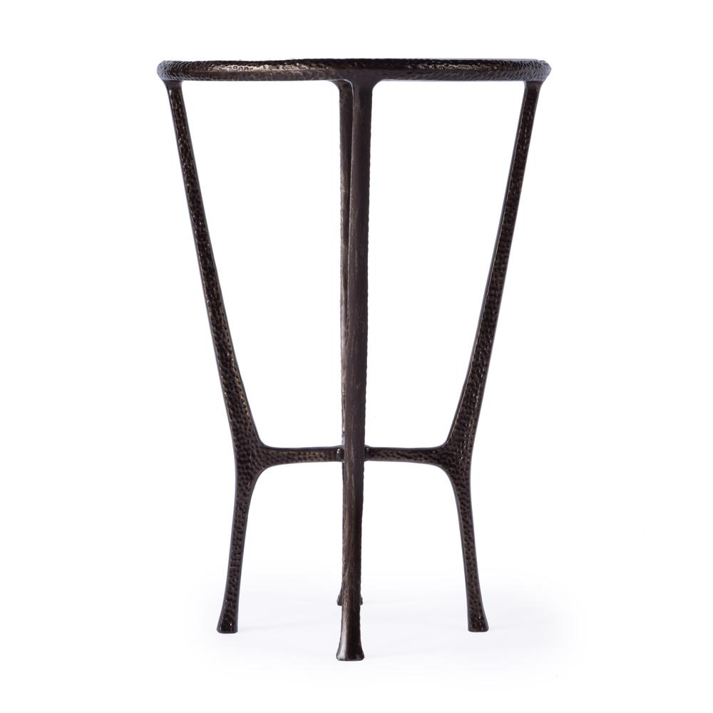Lania Outdoor Marble Side Table, Bronze