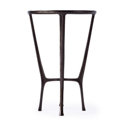 Lania Outdoor Marble Side Table, Bronze