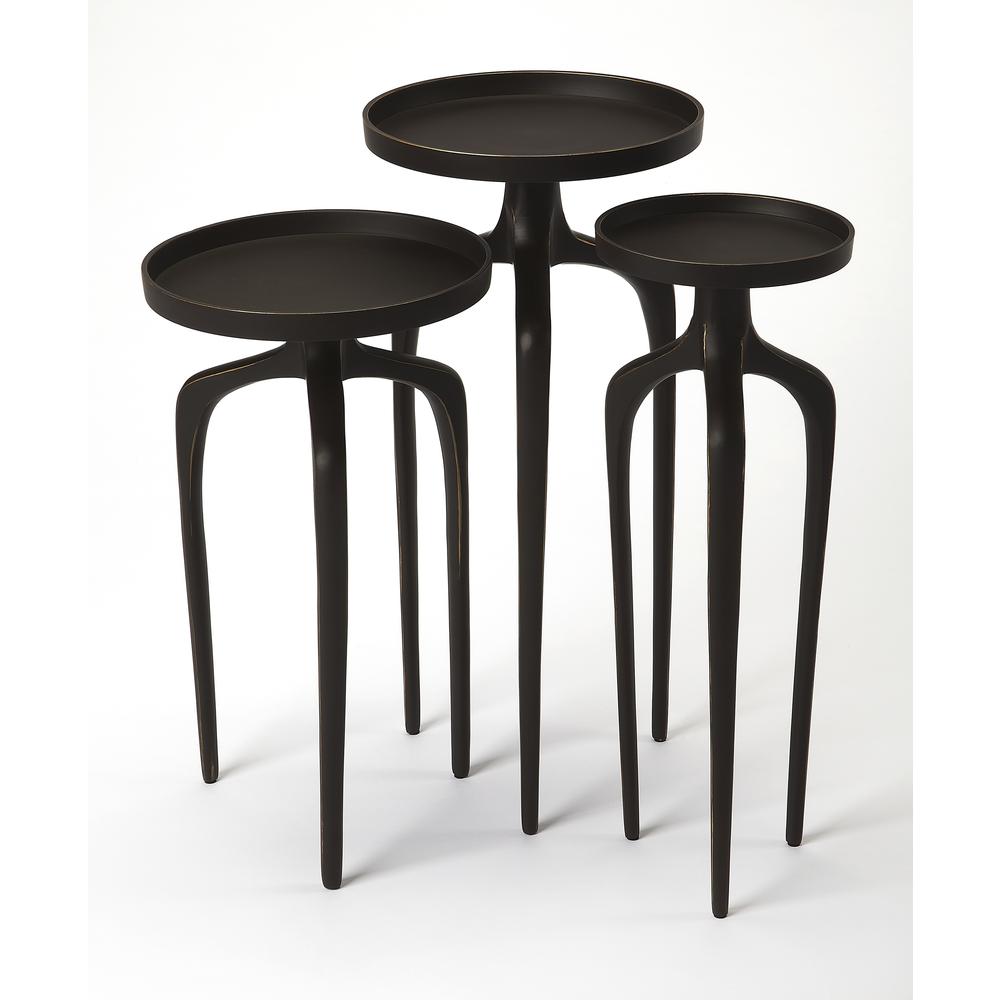 Franco Scatter Table Set of 3, Black