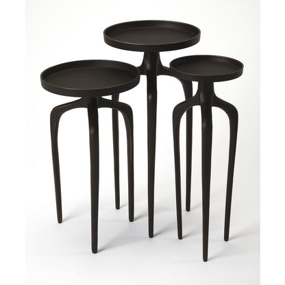 Franco Scatter Table Set of 3, Black