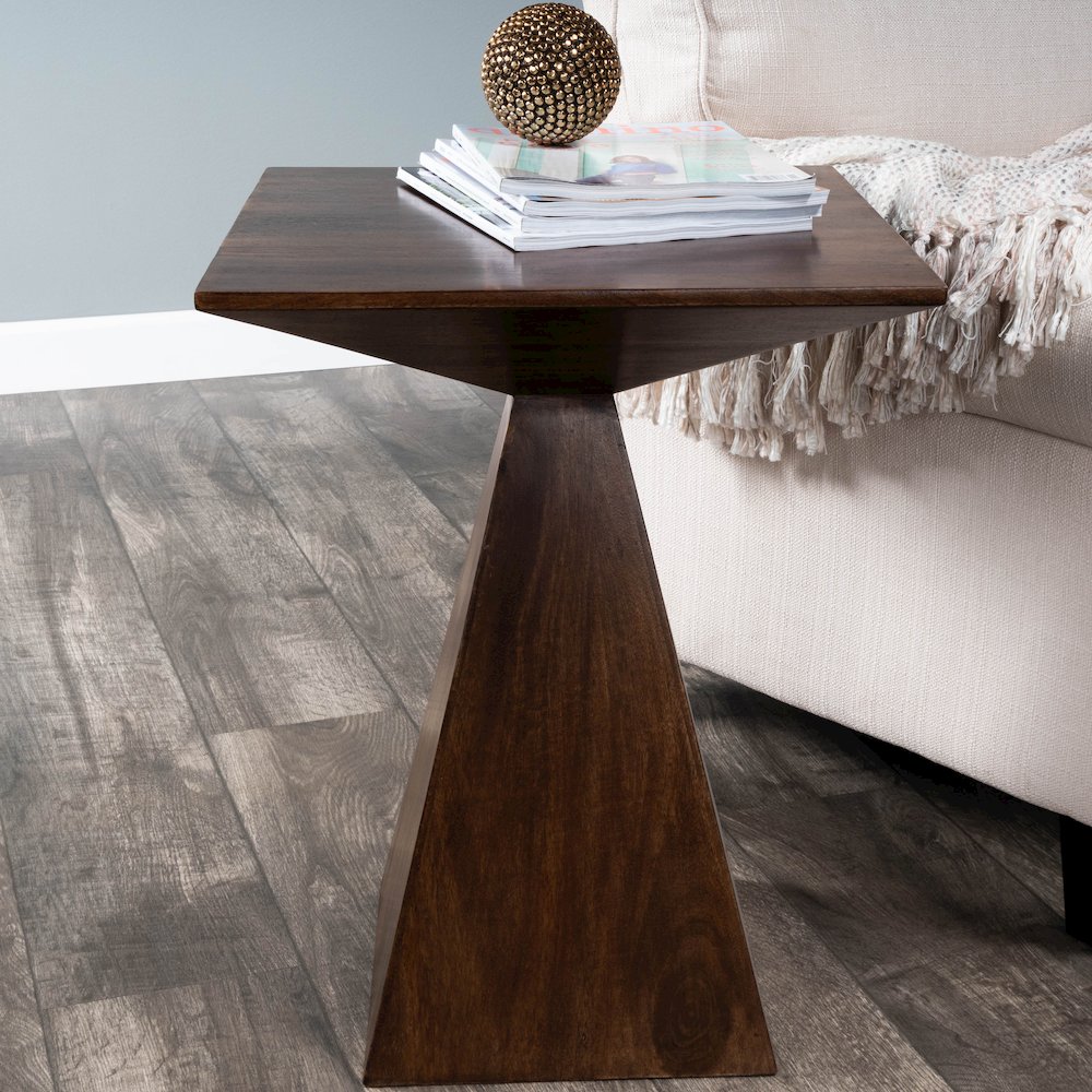 Titus Modern End Table, Dark Brown