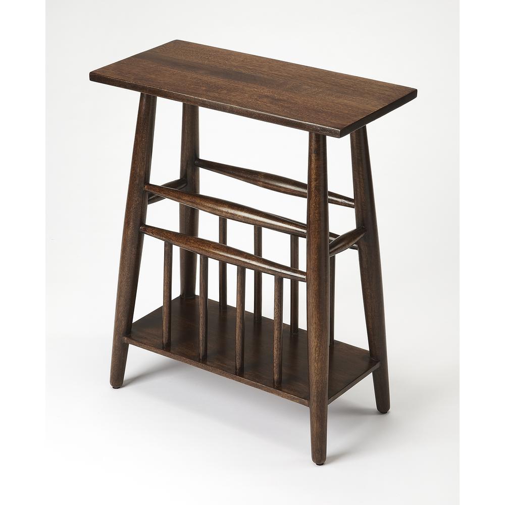 Bowen Solid Wood Magazine Table, Dark Brown