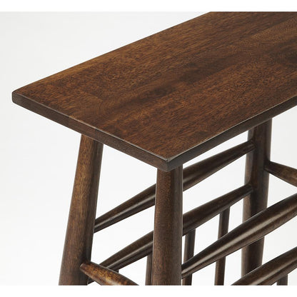 Bowen Solid Wood Magazine Table, Dark Brown