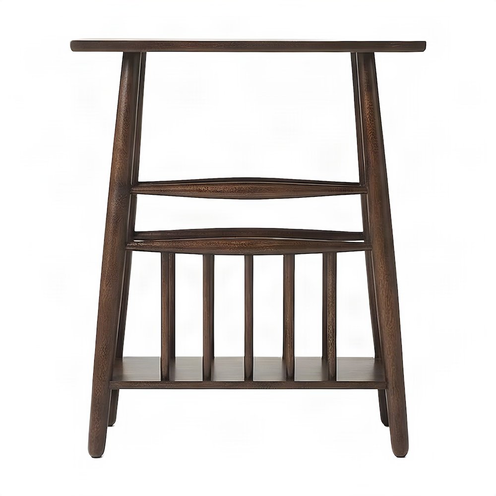 Starlight Canyon Home Solid Wood Magazine Rack with Lower Shelf, Dark Brown
