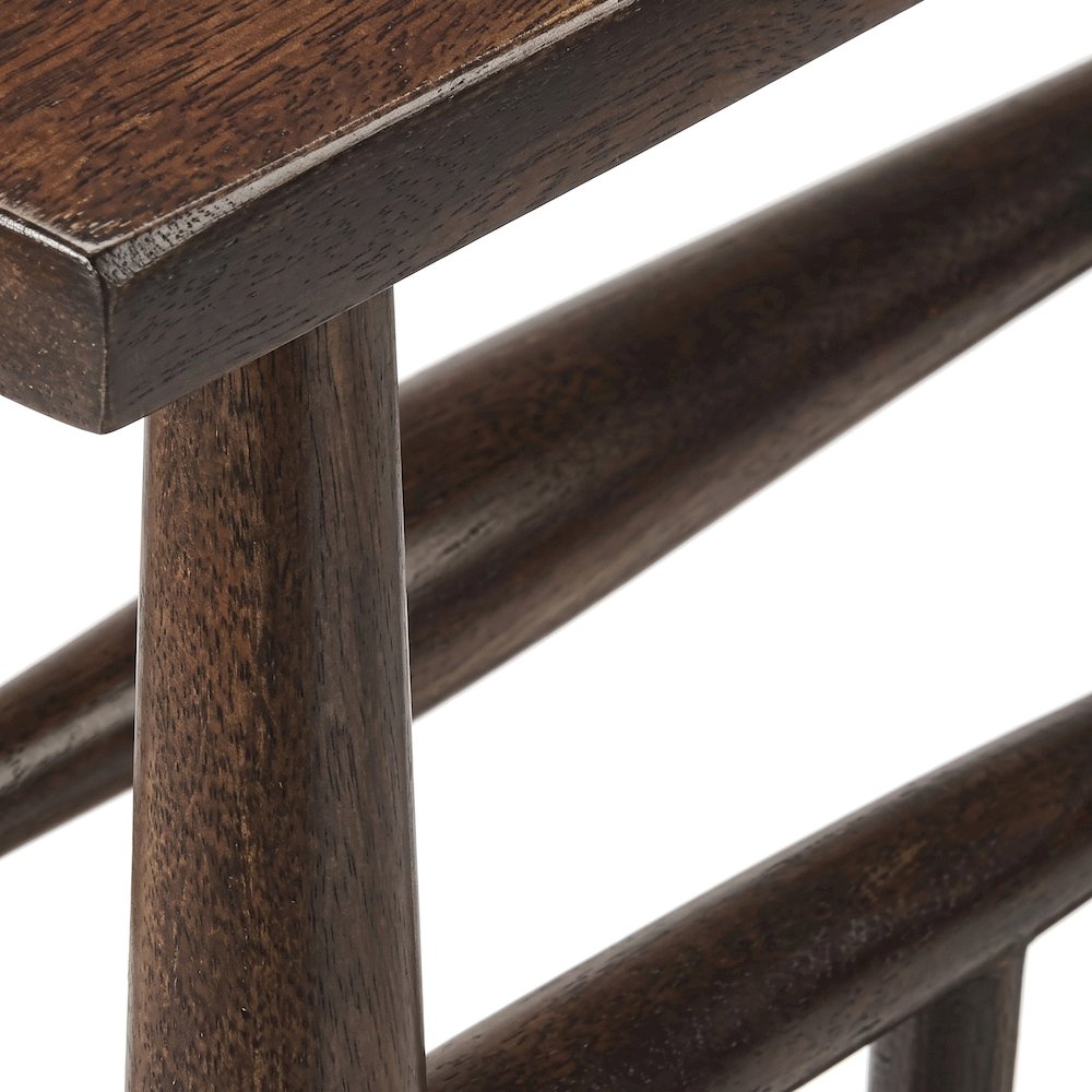Starlight Canyon Home Solid Wood Magazine Rack with Lower Shelf, Dark Brown