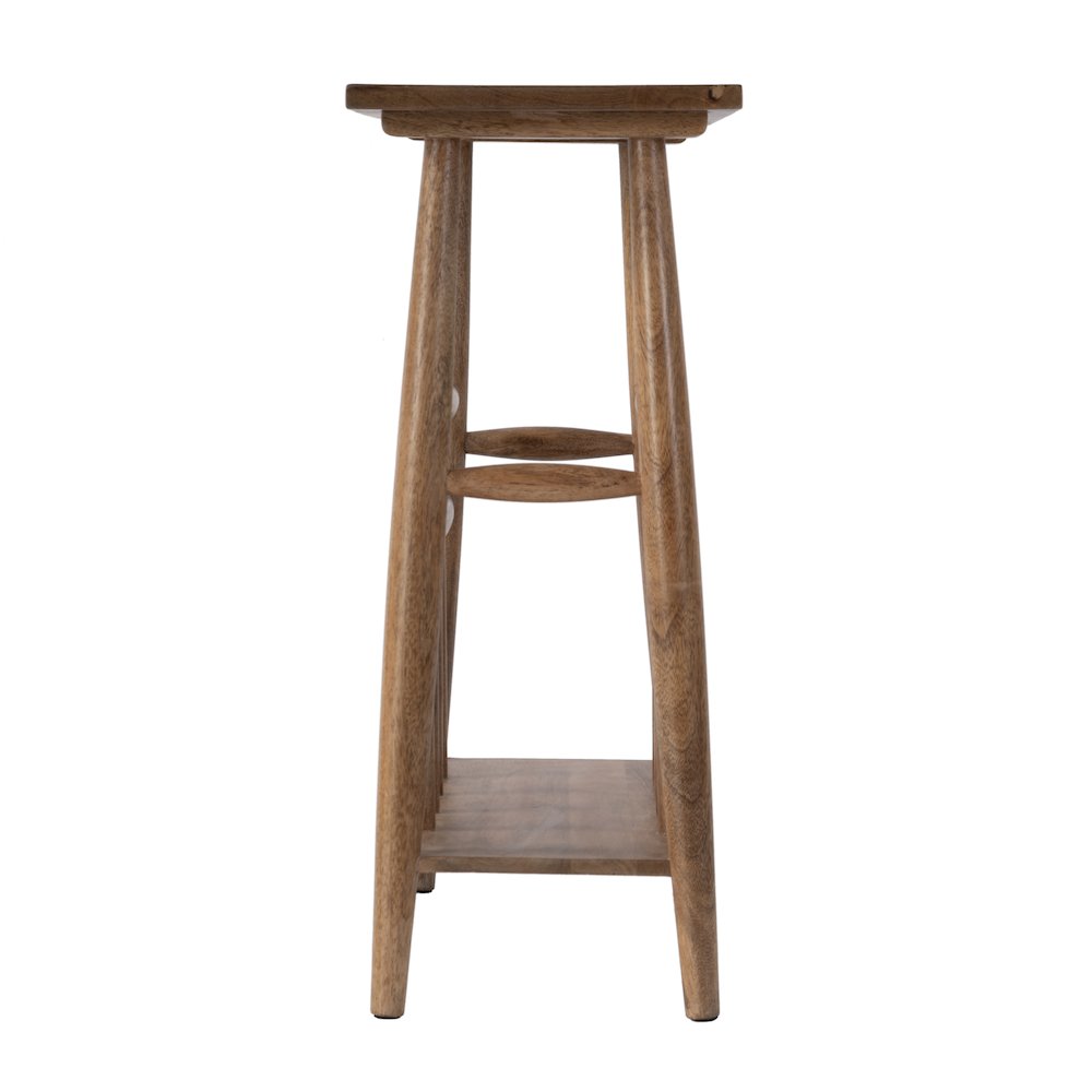 Bowen 20 in. W Rectangular Solid Wood Side Table with Magazine Holder, Natural