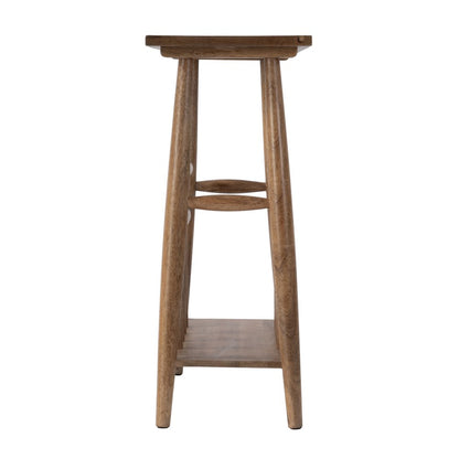 Bowen 20 in. W Rectangular Solid Wood Side Table with Magazine Holder, Natural