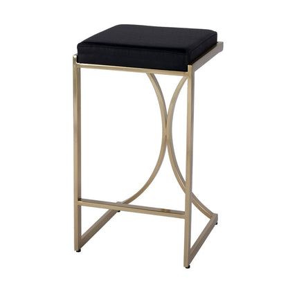 Natalya 25.5 in. Seat Height Square Upholstered and Metal Backless Counter Stool with Footrest
