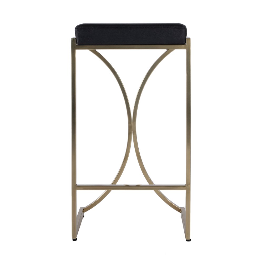 Natalya 25.5 in. Seat Height Square Upholstered and Metal Backless Counter Stool with Footrest
