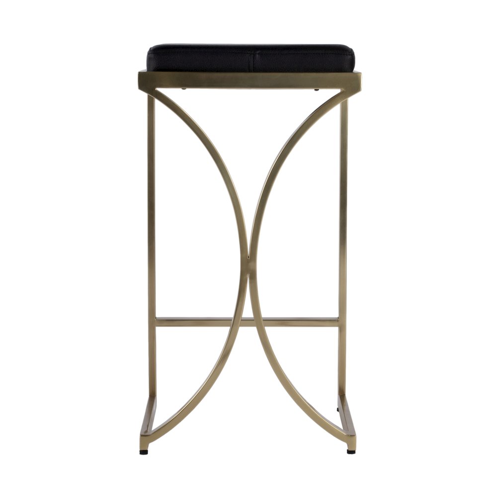 Natalya 25.5 in. Seat Height Square Upholstered and Metal Backless Counter Stool with Footrest