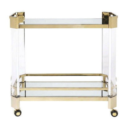 Modern Serving Cart with Storage, Contemporary Bar Cart for Kitchen Use