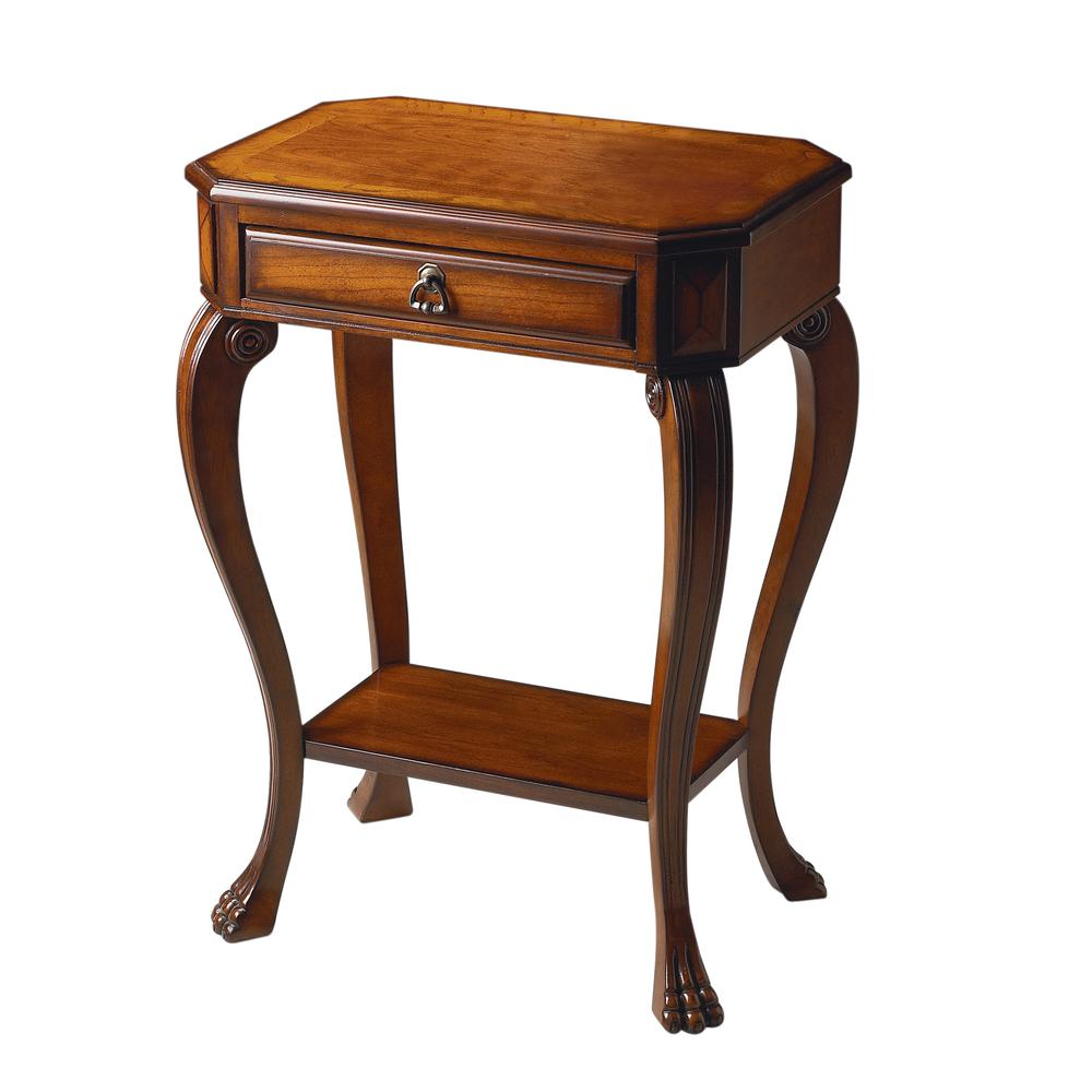 Channing One Drawer Console Table, Medium Brown