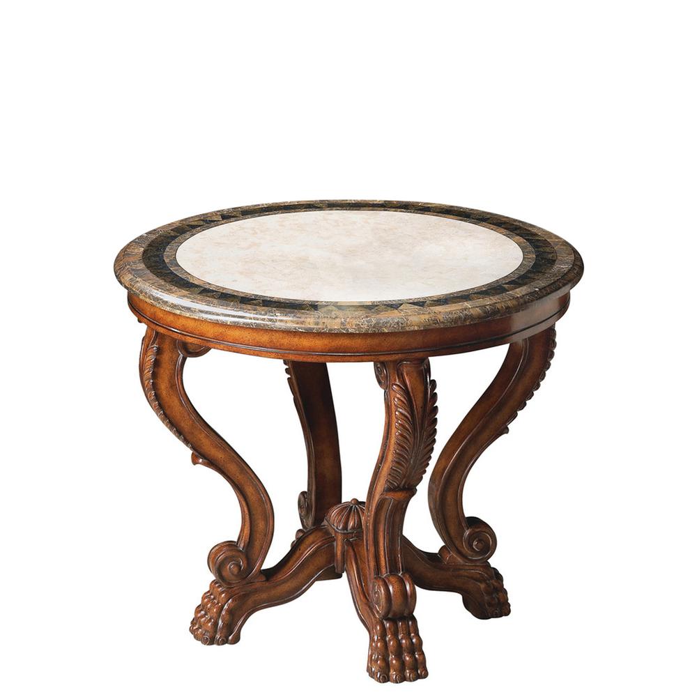 Mable Fossil Stone 36" Foyer Table, Multi-Color