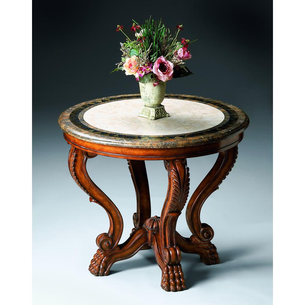 Mable Fossil Stone 36" Foyer Table, Multi-Color