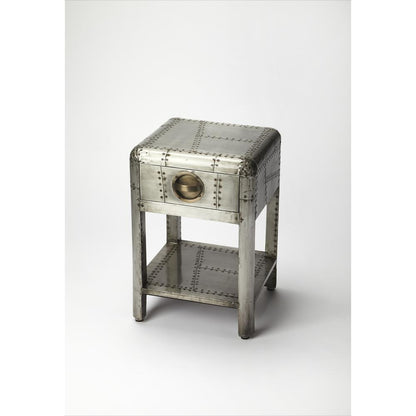 Midway Aviator Metal Side Table, Silver
