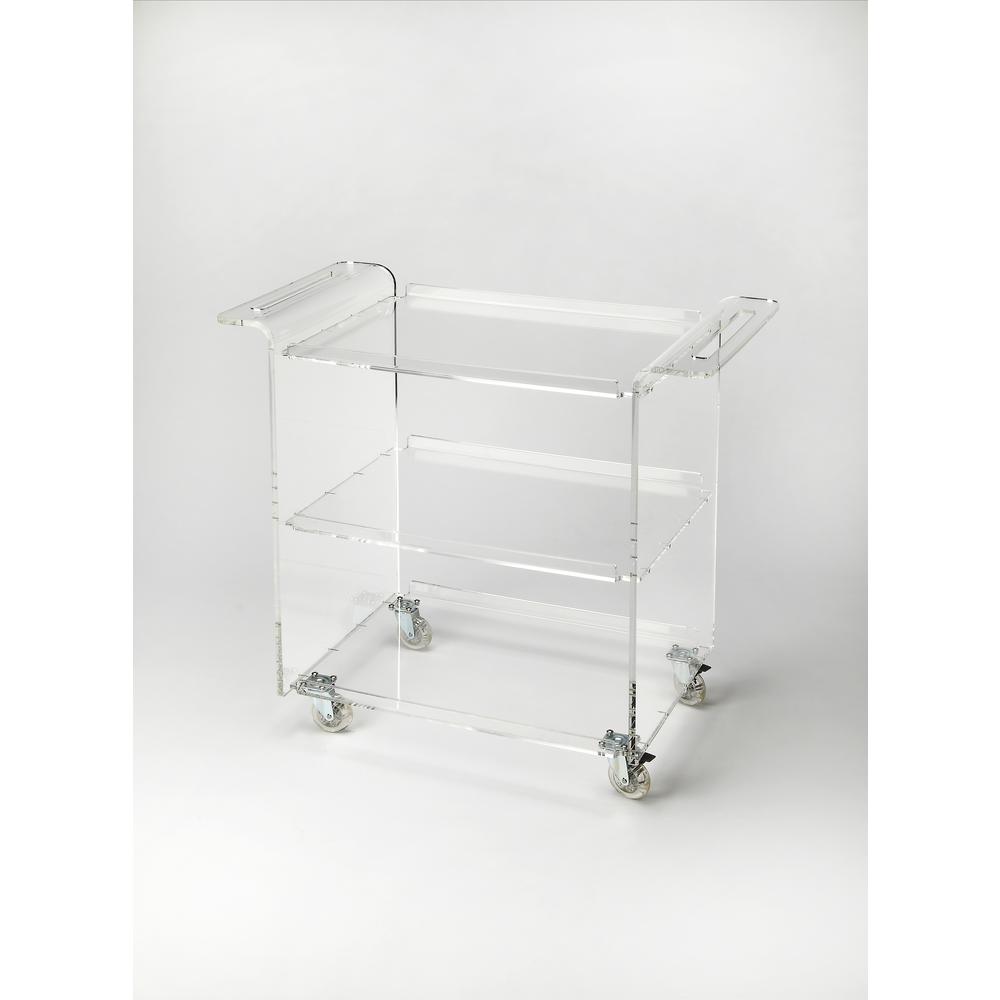 Crystal Clear Acrylic Bar Cart, Clear