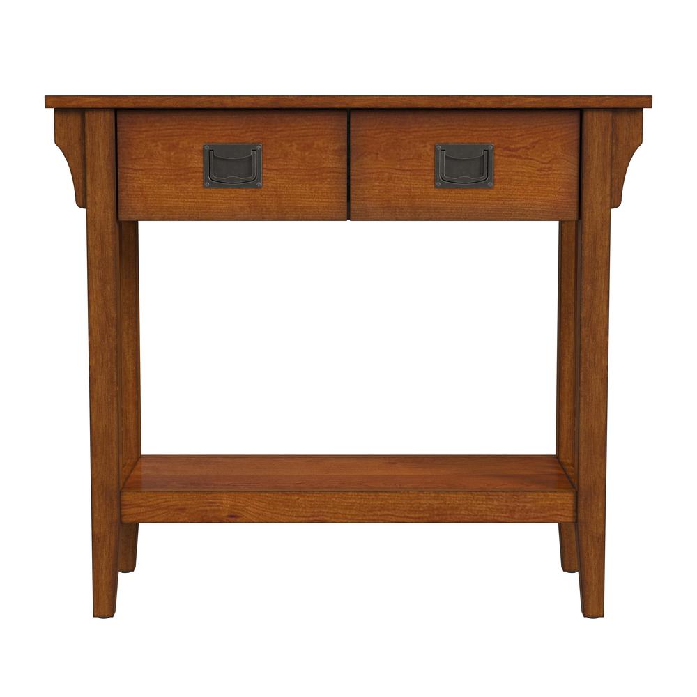 Larina Burl 2- Drawer Console Table, Medium Brown