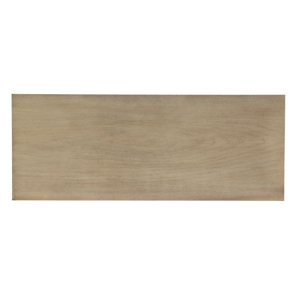 36 in. W Rectangular Wood 2 Drawer Console Table with Lower Open Shelf, Beige