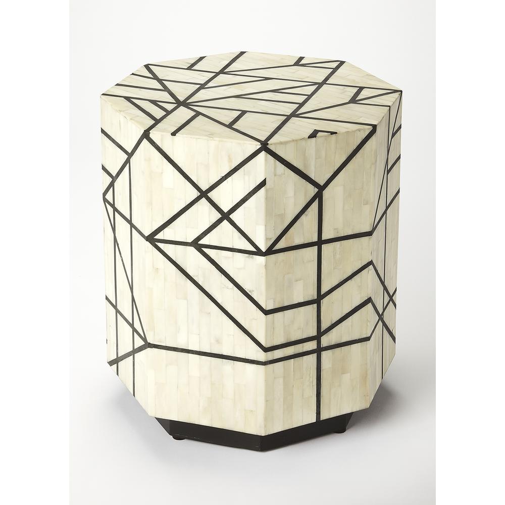 Greta Bone Inlay Side Table, Multi-Color